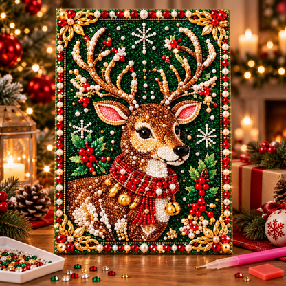 🦌 Rentier – Nur für kurze Zeit | Weihnachts-DIY-Diamond-Painting-Set – Funkelnde Hängedeko Weihnachtsgeschenk & kreative Bastelidee für die ganze Familie