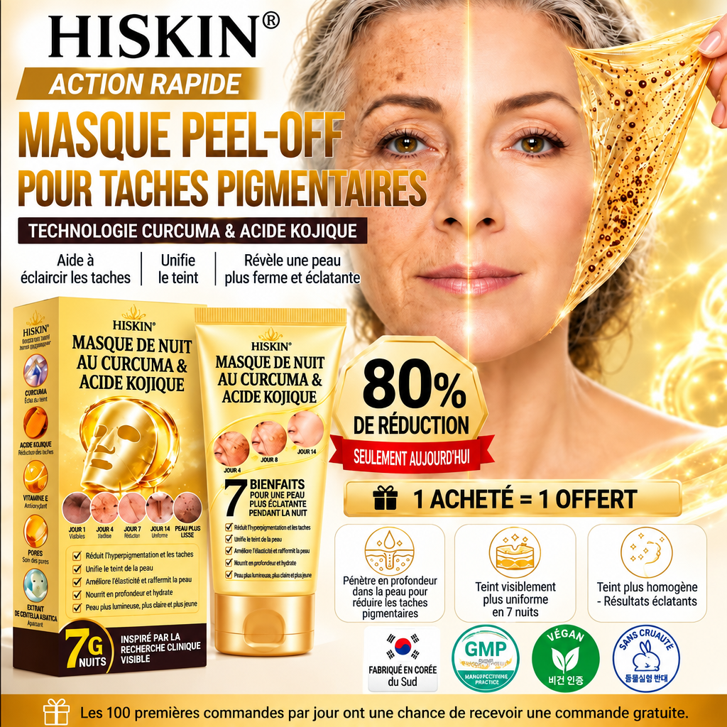 𝑶𝒇𝒇𝒊𝒛𝒊𝒆𝒍𝒍𝒆𝒓 𝑺𝒉𝒐𝒑 | ✨ 𝐇𝐢𝐬𝐤𝐢𝐧® Kurkuma × Kojisäure Overnight Peel-Off-Maske — Gegen Pigmentflecken & sichtbare Falten 🌙✨